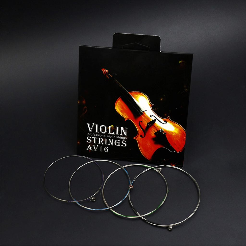 Universal Violin Fiddle String Strings Full Set (E A D G) Steel Core Nickel Silver Wound with Nickel Plated Ball End