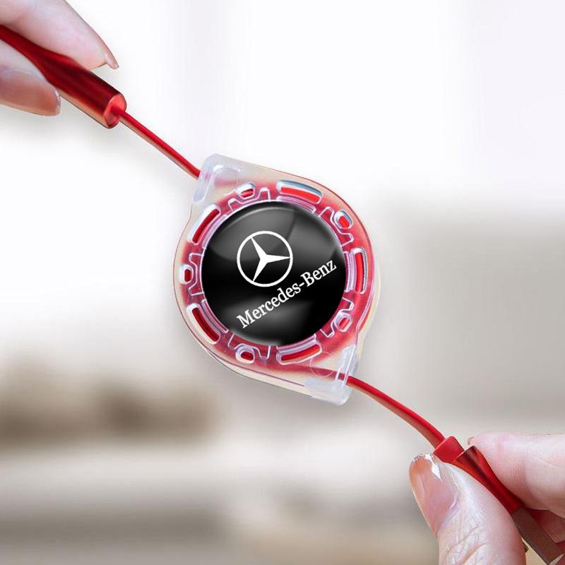 VRN2 Автомобильный Быстрозарядный 3-в-1 Кабель для передачи данных Micro USB Type-C Для Mercedes Benz AMG W204 W205 W203 W211 W212 W213 W201 W210 W124 W126