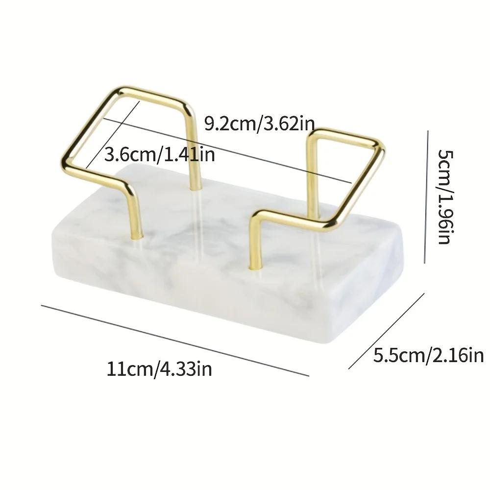 Элегантная мраморная визитница с золотой металлической рамкой - Роскошная настольная визитница, идеальна для подарков на встречах, прекрасные офисные принадлежности
