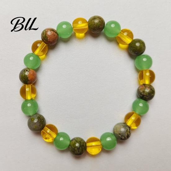 Boho Style Fashion Ornament Handmade Natural Stone Stretch Bracelet, Adjustable Elastic Healing Faux Meaningful Gift for Women Crystal Spiritual