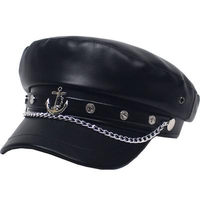 Повседневная кепка CA609 [Белый Клык], Цепь, Якорь, Однотонная, Шляпа, Сцена, Косплей, Дизайн, Женская (черный)