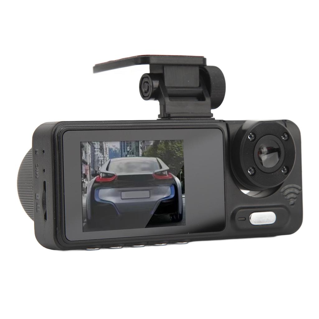1080P Dash Cam with Triple Lens 2 Inch IPS Display Night Vision Rotatable Car Dashboard Camera Parking Monitor Motion