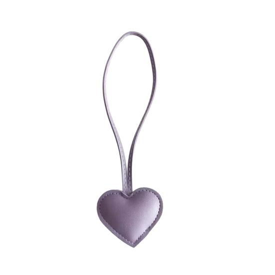 Bag Pendant Heart Shape Imitation Leather Keychain Vibrant Color Bag Decor Charm Bag Car Key Accessory