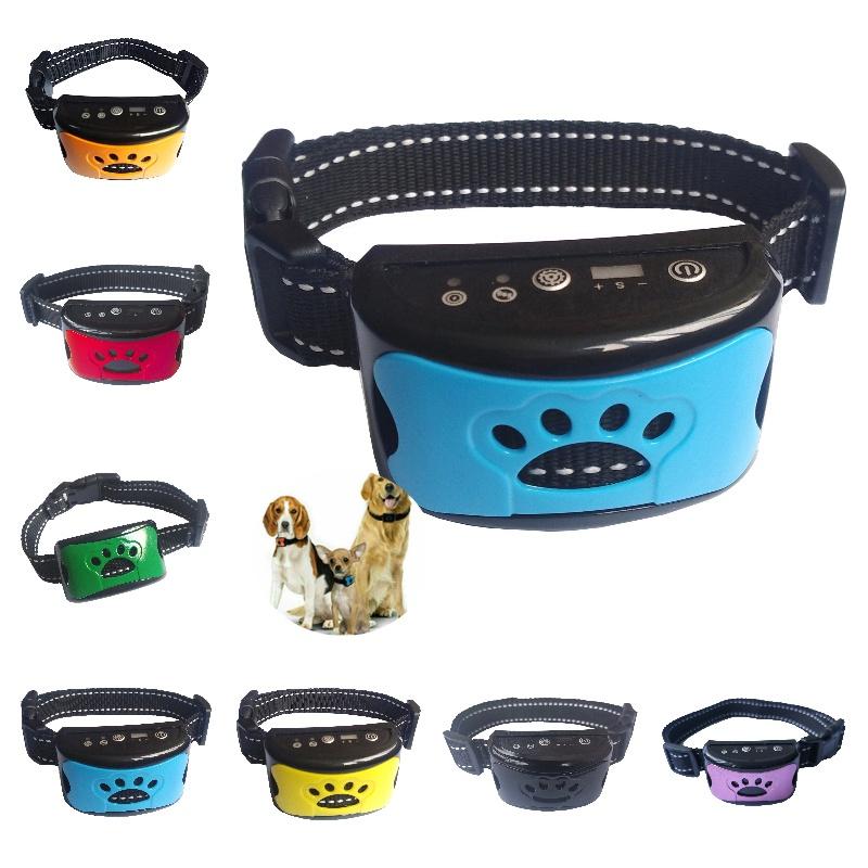 Intelligent Automatic Adjustable Warning Sound Vibration Bark Stopper Dog Training Collar Rechargeable