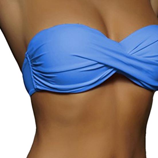 2 Pcs/Set Fabulous Bikini Set Comfortable Two-piece Strapless G-string Women Swimsuit for Vacation