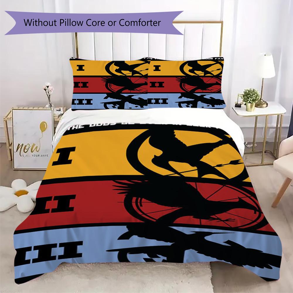 The Hunger Games Pattern Bedding,Quilt Set Quilt Cover Pillowcase Home Birthday Gift (1*duvet cover+2*pillowcase,without core)XSJT0917347