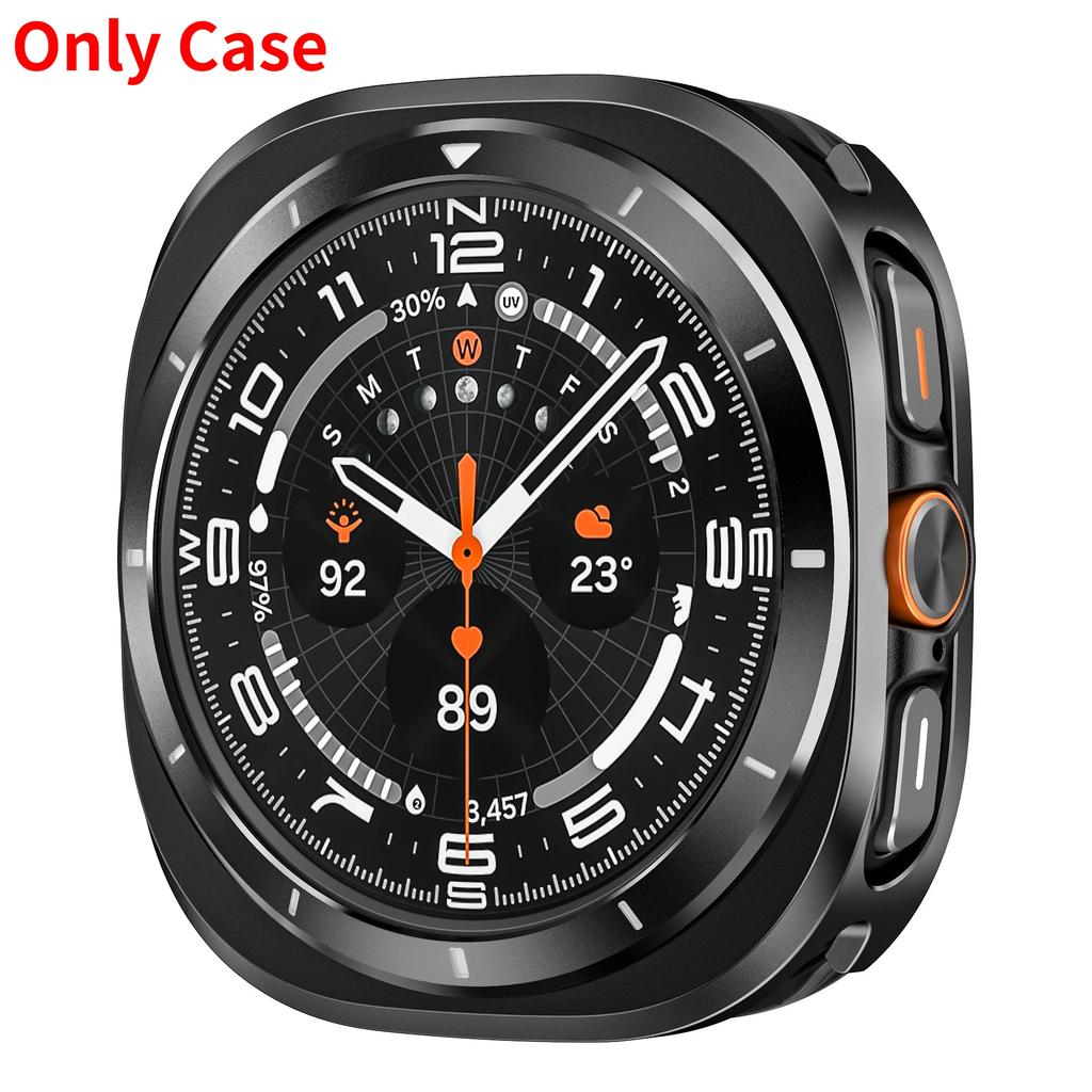 Ремешок/Чехол 2в1 для Samsung Galaxy Watch Ultra(2025) 47мм Ультра(2025) Корпус из металлического сплава 47 мм, нейлоновый ремешок-петля, роскошная крышка