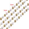 2meters 1meter Stainless Steel Imitation Pearl Beads Chain Love Heart Beaded Necklace Bracelet Chain for Jewelry Making DIY