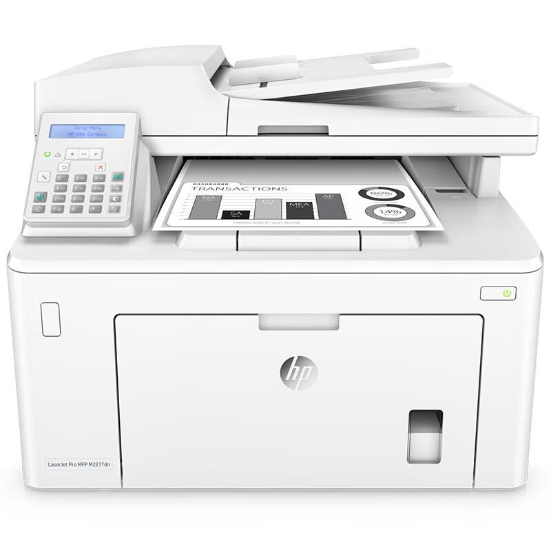 HP LaserJet Pro MFP M227fdn Monochrome Laser All-in-One Printer CN plug (adapter included)