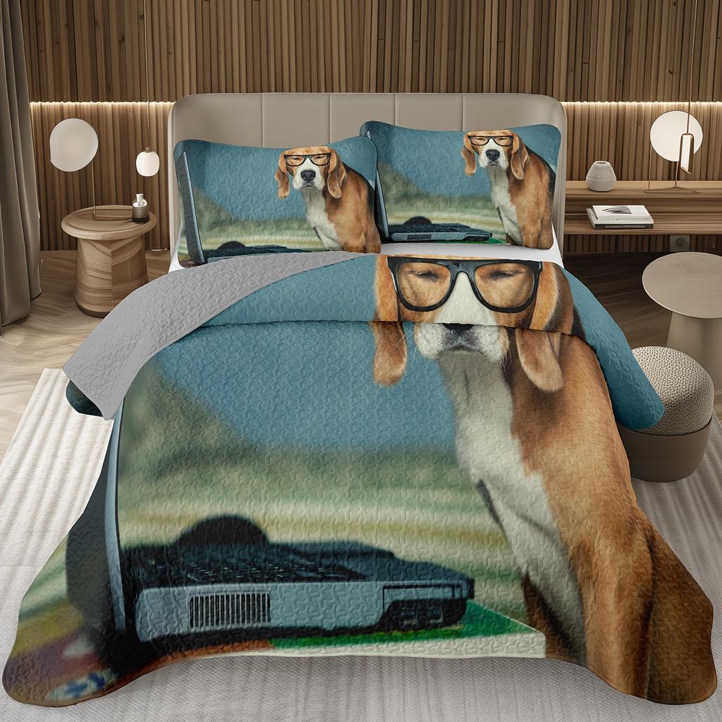 Забавный плед для собаки Твин Квин Каваи Животное Покрывало Мультяшный Домашний Питомец Собаки Постельный Набор Для Мальчиков Девочек Двусторонние Стеганые Покрывала