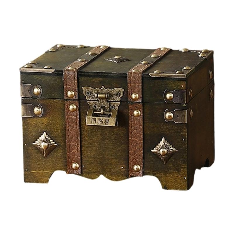 Fashionable European Handheld Sturdy Wood Suitcases Portable Storage Trunk Accessory for Trip and Home Organization top sale