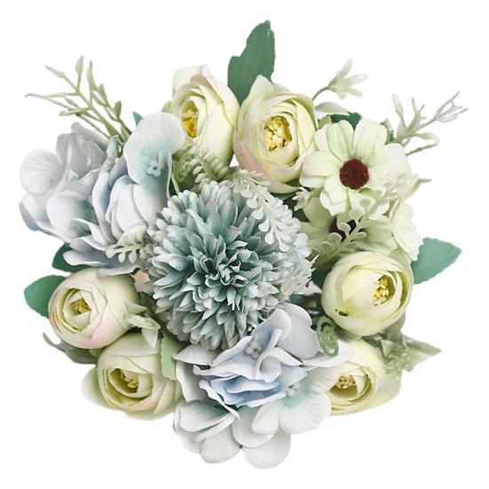 Искусственный цветок с зелеными листьями Реалистичный искусственный шелковый цветок Свадебная вечеринка Домашний офисный стол