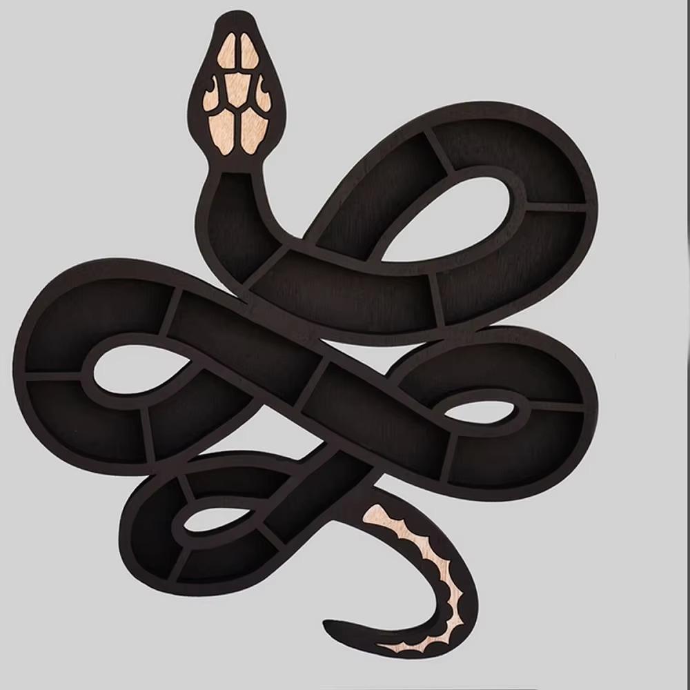 Wooden Art Wood Display Shelf Solid Crystal Storage Holder Snake-shaped Storage Rack  Home Decor