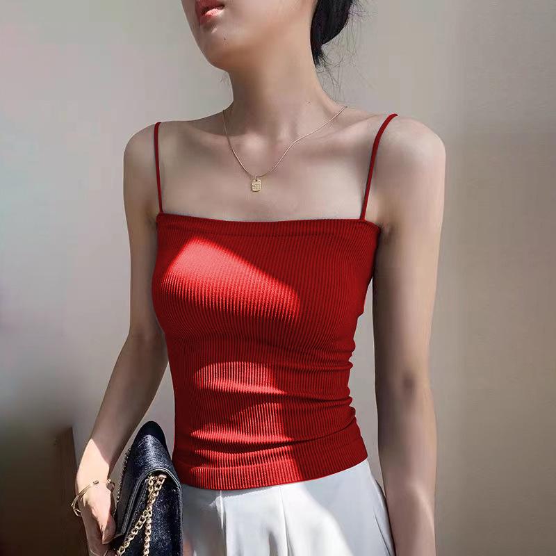 Летняя сексуальная трикотажная кофточка: Облегающий топ без рукавов для женщин