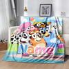 Bluey's Bubble Adventure Customize Text Blanket Cozy Customizable Blanket Durable Comfort for Office Picnics Office Chair Livingroom