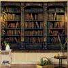 Ретро книжная полка настенный гобелен, винтажные гобелены для книжной полки, кабинета, библиотеки, для студенческого общежития, спальни, волшебный замок, фон 36×48 дюймов
