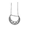 Stylish Lunar Cutout Necklace Stainless Steel Moon Charm Neck Chain Adjustable Length Clavicular Chain for Women Girls