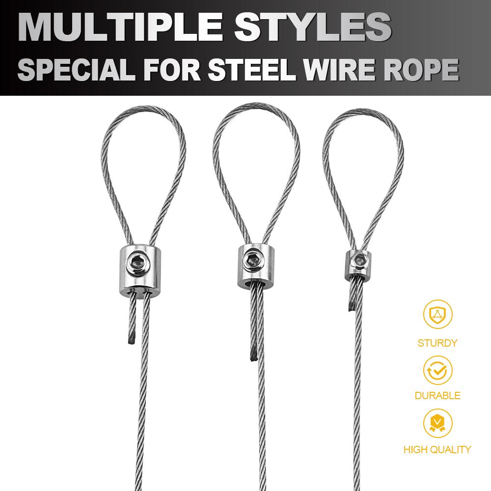 10pcs For 2mm Wire Rope Clamp Copper Suspension Clips Single Hole Retainer Clip Adjustable Screw Fixing Hardware Accessories