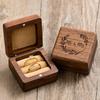 Elegant Handmade Walnut Ring Box for Proposals and Weddings - Mr & Mrs. Engraved, Holds 2 Rings for Engagement and Anniversary Gifts