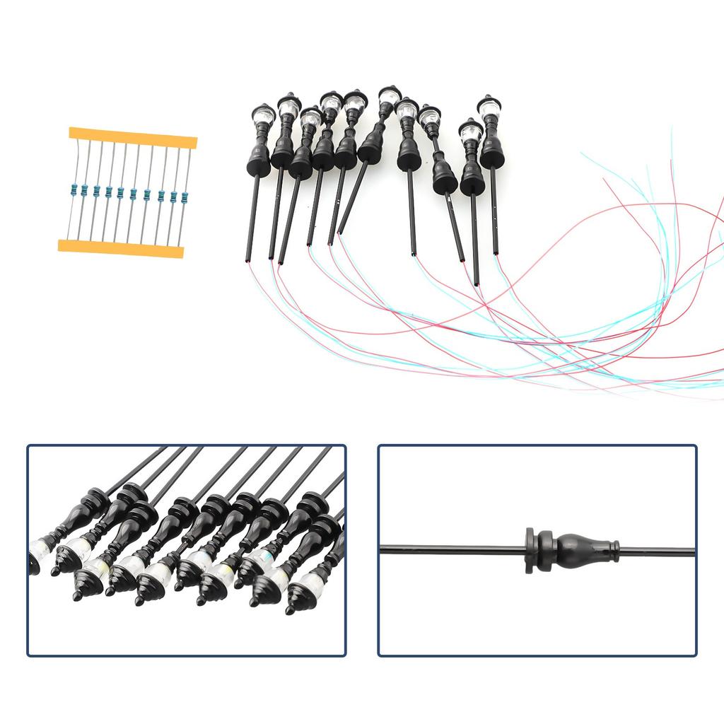 10 шт. Модель железнодорожного поезда Фонарные столбы Светодиодные уличные фонари