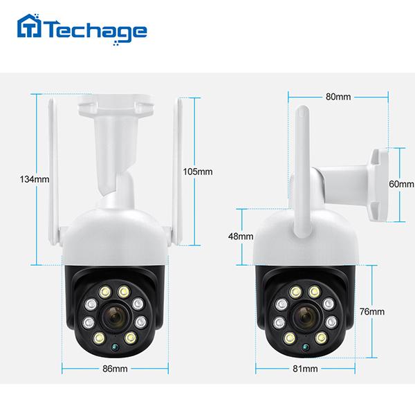 Techage 4MP PTZ WIFI IP Camera Speed Outdoor Wireless AI Security Surveillance IP Camera Full Color Night Two Way Audio ONVIF