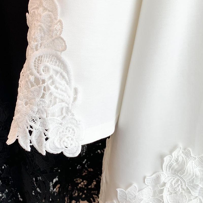 DIMANAF 2025 Женская летняя свободная футболка больших размеров с короткими рукавами, хлопковая, винтажные кружевные топы, футболки однотонные