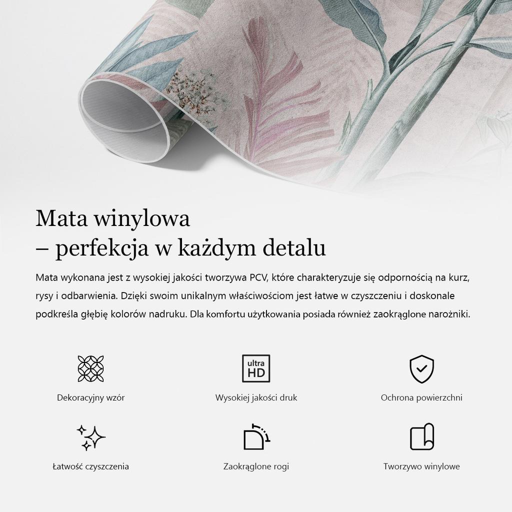 Antypoślizgowa Winylowa Mata Dekoracyjna Zielona Ściana Liści 100X50 Cm