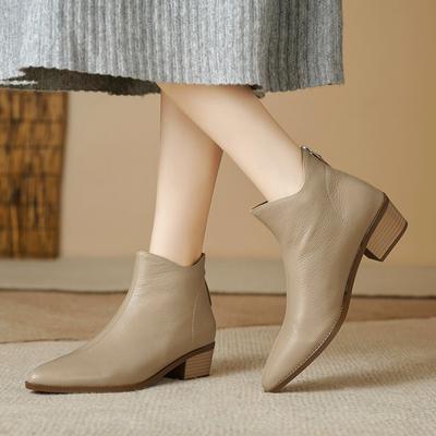 Женская обувь 2024 года, горячая распродажа, женские ботильоны, модные туфли с острым носком для офиса и карьеры, высококачественные туфли на квадратном каблуке для женщин