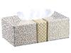 [Queen-b] Luxury Tissue Box Holder, Elegant, Luxurious, Gorgeous, Stylish Interior Gift with Gold Lines (White)
