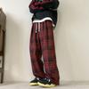Women Men's Y2k Casual Plaid Pants Sweatpants Wide Leg Baggy Track Pants Vintage Korean Style Clothes Trousers Streetwear Men