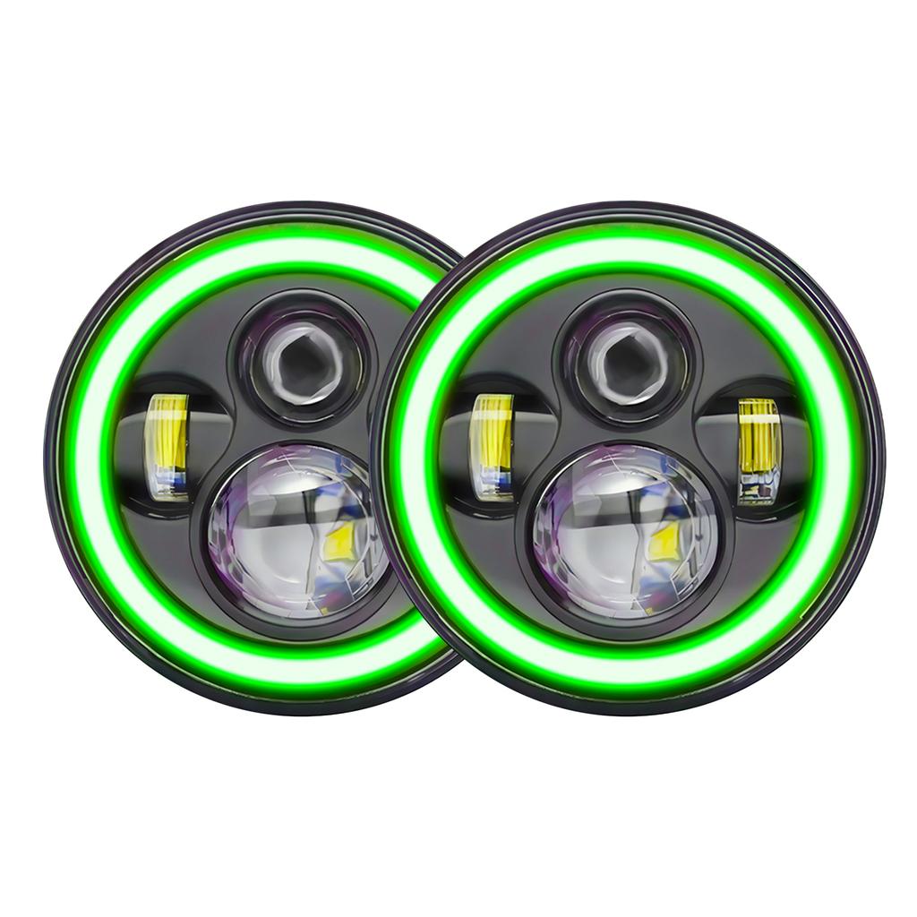 2 шт., 7-дюймовые автомобильные, мотоциклетные, светодиодные фары с сигналом поворота DRL, ближний свет, дальний свет, красные угловые глаза, 7 дюймов