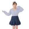 Yumetenbo (Yumetembo) Mass-Produced Lame Sheer Cropped Cardigan, Knit Cardigan, Outerwear, Women's, Long Sleeve, Favorite Color, Girly