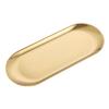 Stainless Steel Oval Tray Prevent Slip Flat Bottom Thickened Decorative Gold Storage Tray for
