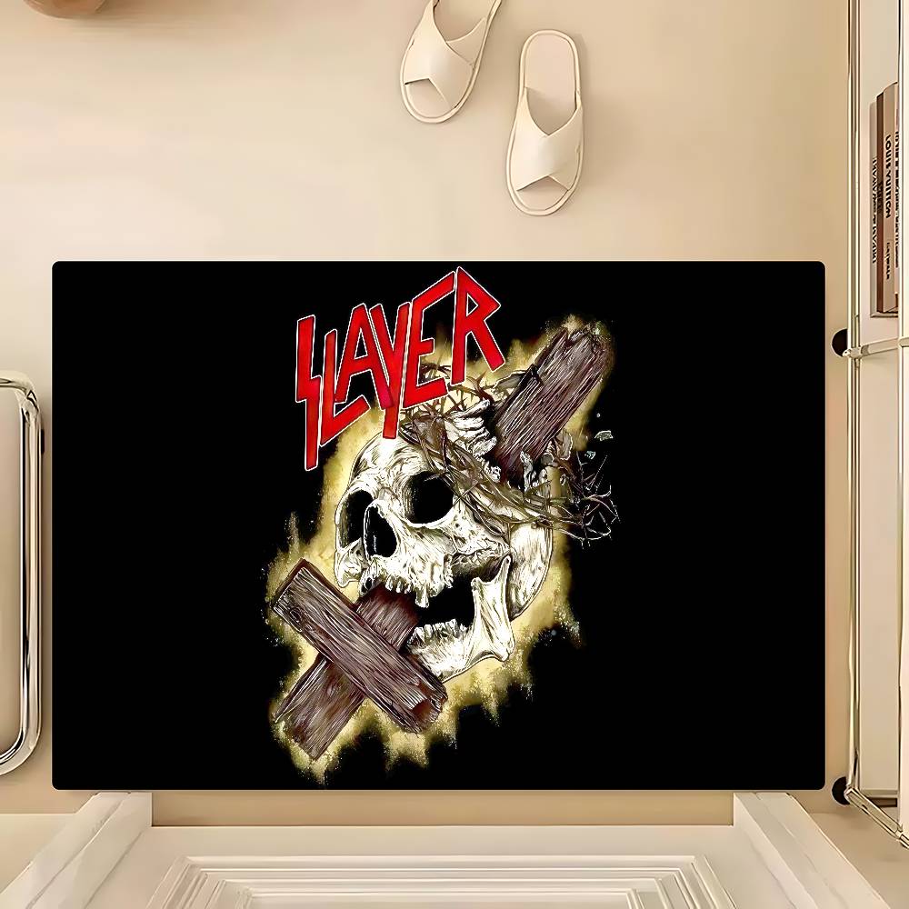 Коврик для двери с логотипом группы S-Slayer (Heavy Metal), противоскользящий ковер для детской комнаты, спальни, балкона, гостиной