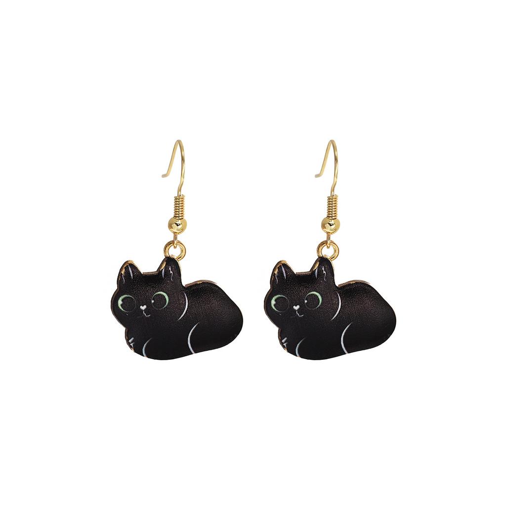 Fun Cartoon Cute Kitten Earrings, Creative Simple Earrings Animal Earrings