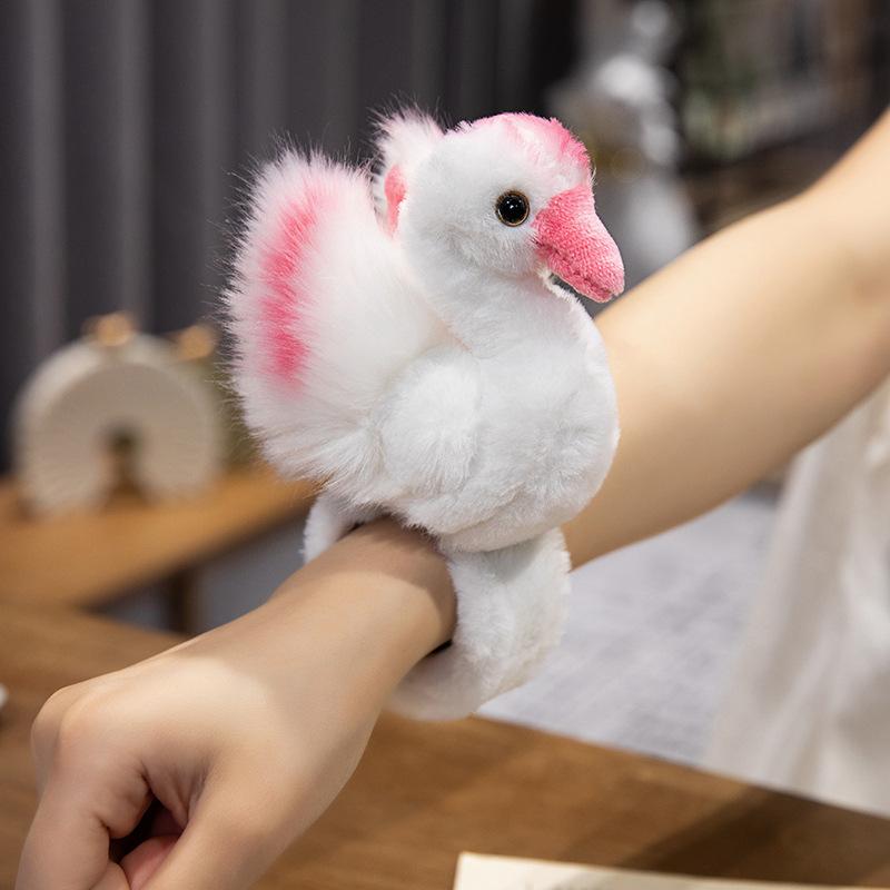 Zoo Pop Bracelet Plush Toy Set, Parrot Flamingo Red Panda Stuffed Animals, Kids Toys Gifts, Pop Wristbands