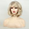 Women's Fashion Wig Short Blonde Ombre Curly Bob Hair Soft Healthy Heat Resistant Synthetic Wavy Wig for Mommy Costume Party Wig