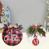 1pc Christmas Wreath, Xmas Decorations Christmas Doorplate Merry Christmas Sign for Home Front Door Porch Window Outside Decor