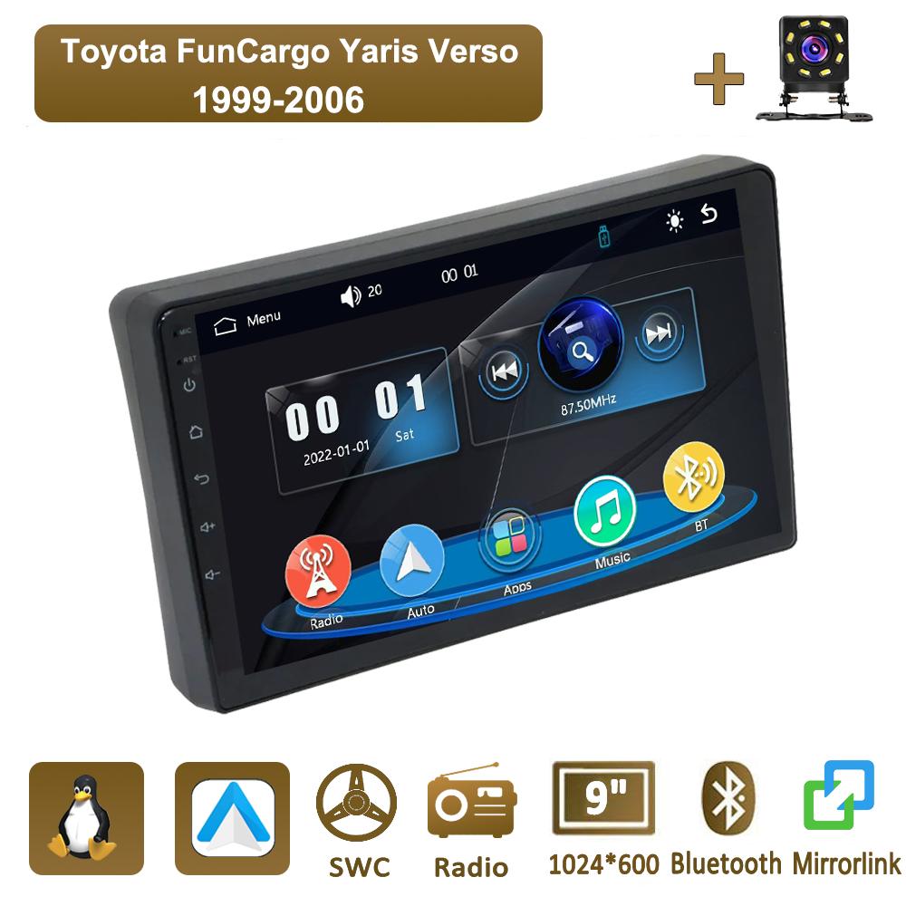 icreative Автомагнитола Мультимедийный MP5 Плеер Головное Устройство Стерео BT Для Toyota FunCargo Yaris Verso 1999-2006