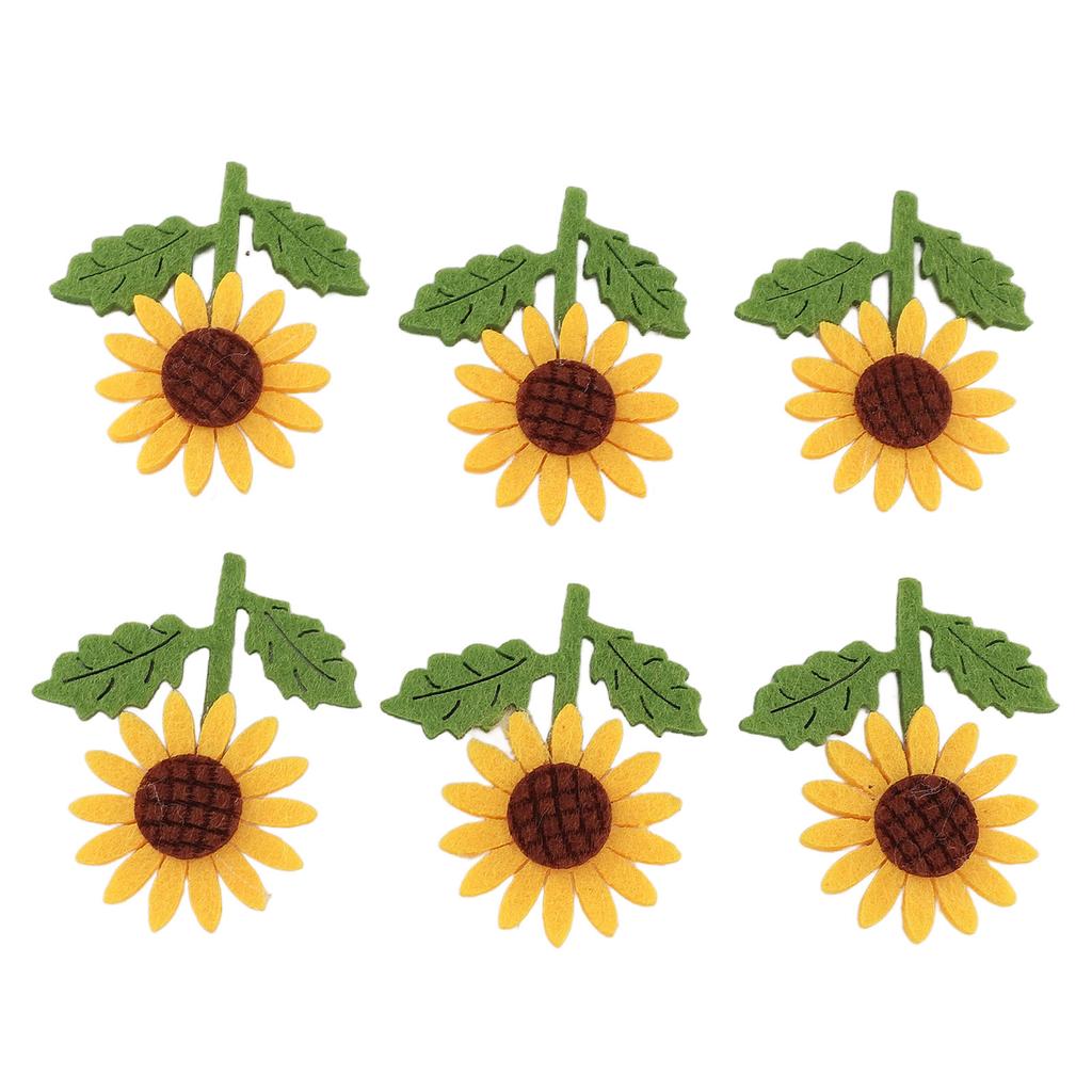 18Pcs Sunflower Felt Patch 3D Handmade Vibrant Colors Exquisite Flower Patches for Clothing Bags Hair Clips Brooches