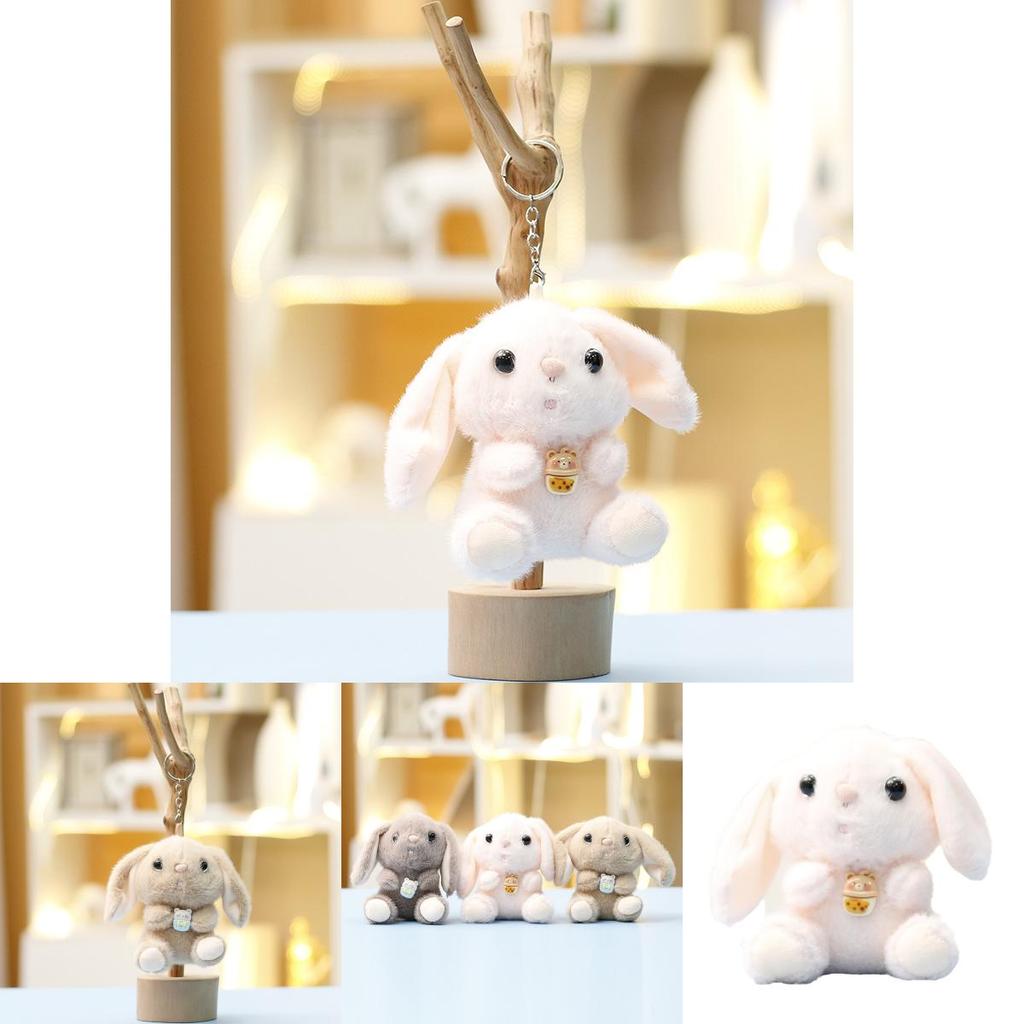 Plush Toy Backpack Strawberry Bear Keychain Cute Animal Doll For Kids And Teens