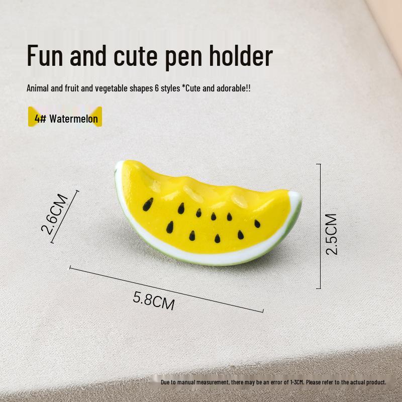 Милый мультяшный держатель для ручек и кистей для нейл-арта - Дизайн Бегемот, Арбуз, Банан