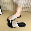 Retro linen slippers women's summer wear new casual vacation flat sandals versatile set toe sandals