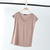 Solid V Neck Basic Tshirt Women Summer Modal Loose Tee Tops Casual Undershirt