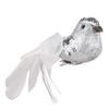 12pcs Artificial Bird Silver Christmas Tree Decorative Bird Ornament with Metal Clip
