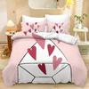 3D пододеяльник на День святого Валентина, 2/3 предмета, комплект постельного белья «Романтическая любовь», кровать King/Queen, полный размер, роскошный пододеяльник, чехол для влюбленной пары