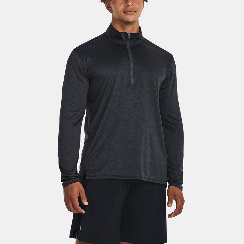 Under Armour Футболка мужская однотонная Tech™ Vent ½ Zip с воротником-стойкой и длинным рукавом, серая 1382184-001