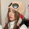 New Style Bomber Hats Ear Protection Hat Fashionable Pilot Style Hat With Sunglass Outdoor Winter Cap For Female Hat Caps