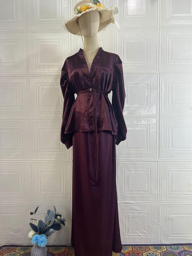 Осень 2025 г.: Женский кардиган с V-образным вырезом и длинным рукавом и юбка с высокой талией