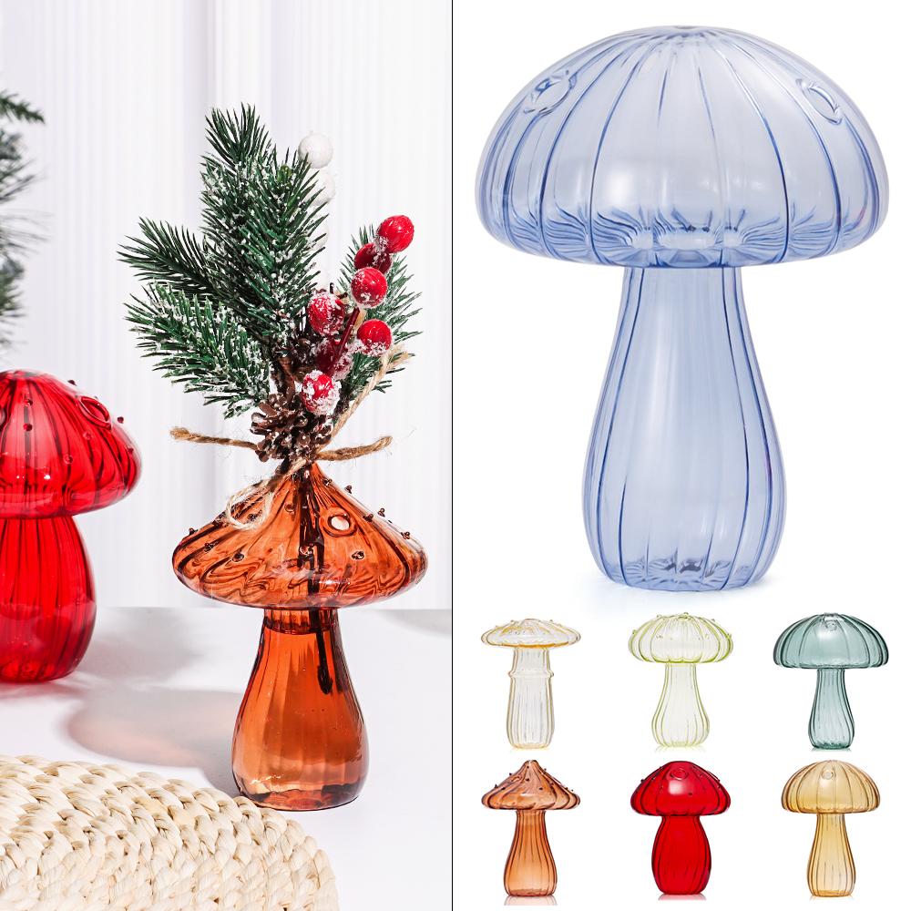 Simple Hydroponic Mushroom Aromatherapy Bottle Flower Table Creative Home Glass Vase